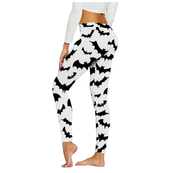 Halloween Leggings For Women Graphic Print High Waist 4-Way Stretch Casual Running Workout Leggings