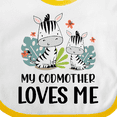 thumbnail image 4 of Inktastic Zebra My Godmother Loves Me Boys or Girls Baby Bib, 4 of 4