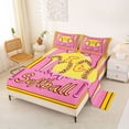 thumbnail image 2 of Erosebridal Sport Softball Letter Monogrammed E Full Size Sheets 4-Piece for Teens,Baseball Ice Cream Drip Bed Sheets for Boys Girls,Super Cozy Room Decor, 2 of 5