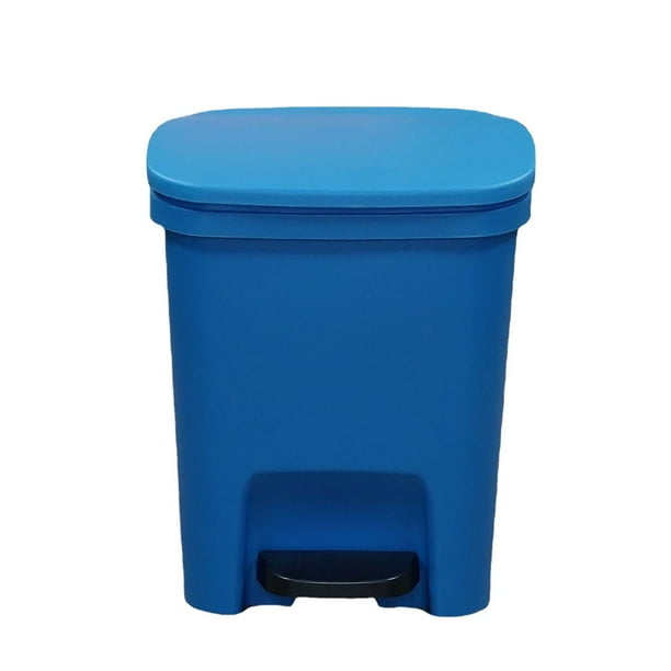 Injueey Cubo de basura: solución elegante y liviana para una gestión eficaz de los desechos Botes de basura convenientes Suministros de limpieza para el hogar lago azul 24*24*30cm