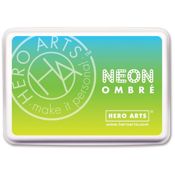 Hero Arts Af329 Ombr? Almohadilla De Tinta Chartreuse Neón A Azul