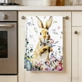 thumbnail image 4 of Set of 2 Easter Kitchen Towels - 26x17.7In Multicolor Bunny Egg Pattern Polyester Towels, Absorbent Tea/Hand Towels for Cooking Baking Spring Home Decor, 4 of 6