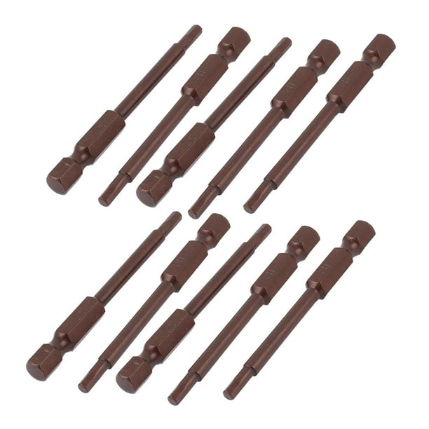 Puntas de destornillador magnéticas de 3 mm con vástago hexagonal de 1/4" de 65 mm de longitud, 10 piezas