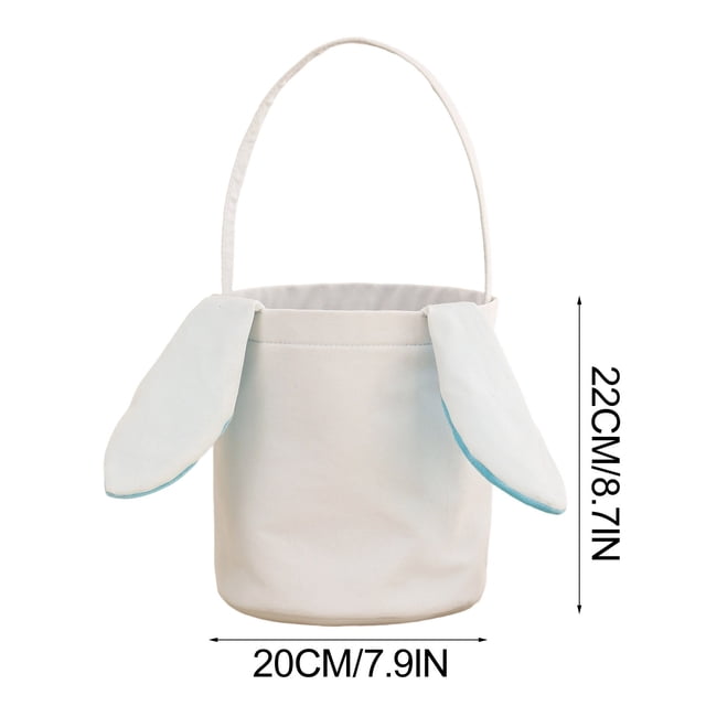 Easter Basket for Adults with Rabbit Design Decorative Easter Egg Hunt Storage Bucket 10 in