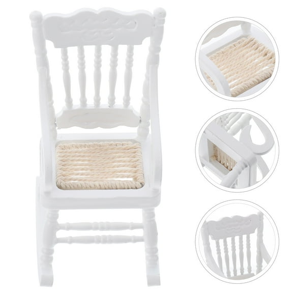 Homoyoyo Wooden Rocking Chair Model Handcrafted Decorative Chair for Home Decor 1 Pc