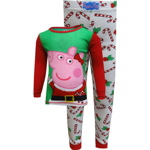 Peppa Pig Peppa Pig Girls' Peppa Pig Christmas Cotton Toddler Pajamas (3T)