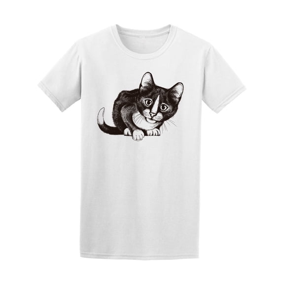 Cat With Curious Expression Tee Men's -Image by Shutterstock