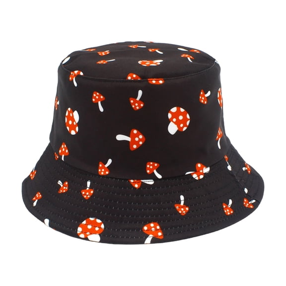lixuesong Unisex Reversible Bucket Hat Fisherman Hat for Casual Wear Breathable Sunshade for Teenagers Mushroom Print