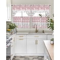 thumbnail image 4 of Red Plaid Farmhouse Swag Curtains for Living Room/Bedroom Windows, Watercolor Cute Country Pigs Checkered Kitchen Curtains and Valances Set 36 Inch Length, Swags Valance Curtain Panels, 4 of 5