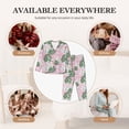 thumbnail image 7 of Honeii Lilies Flowers print Women's Pajama Sets Long Sleeve Button Down Sleepwear Nightwear Soft Pjs Lounge Sets-Medium, 7 of 7