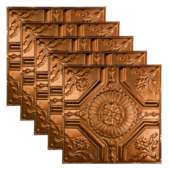 Great Lakes Tin Rochester Copper 2ft x 2ft Nail Up Ceiling Tiles (5 Pack)