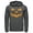 Charcoal Heather, variant on Men's CHIN UP Halloween Jack o' Lantern Face Pull Over Hoodie Black Large
