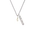 thumbnail image 2 of Delight Jewelry Goldtone Mini Clef with Crystal Silvertone Hope Anchors the Soul Bar Charm Necklace, 23", 2 of 4