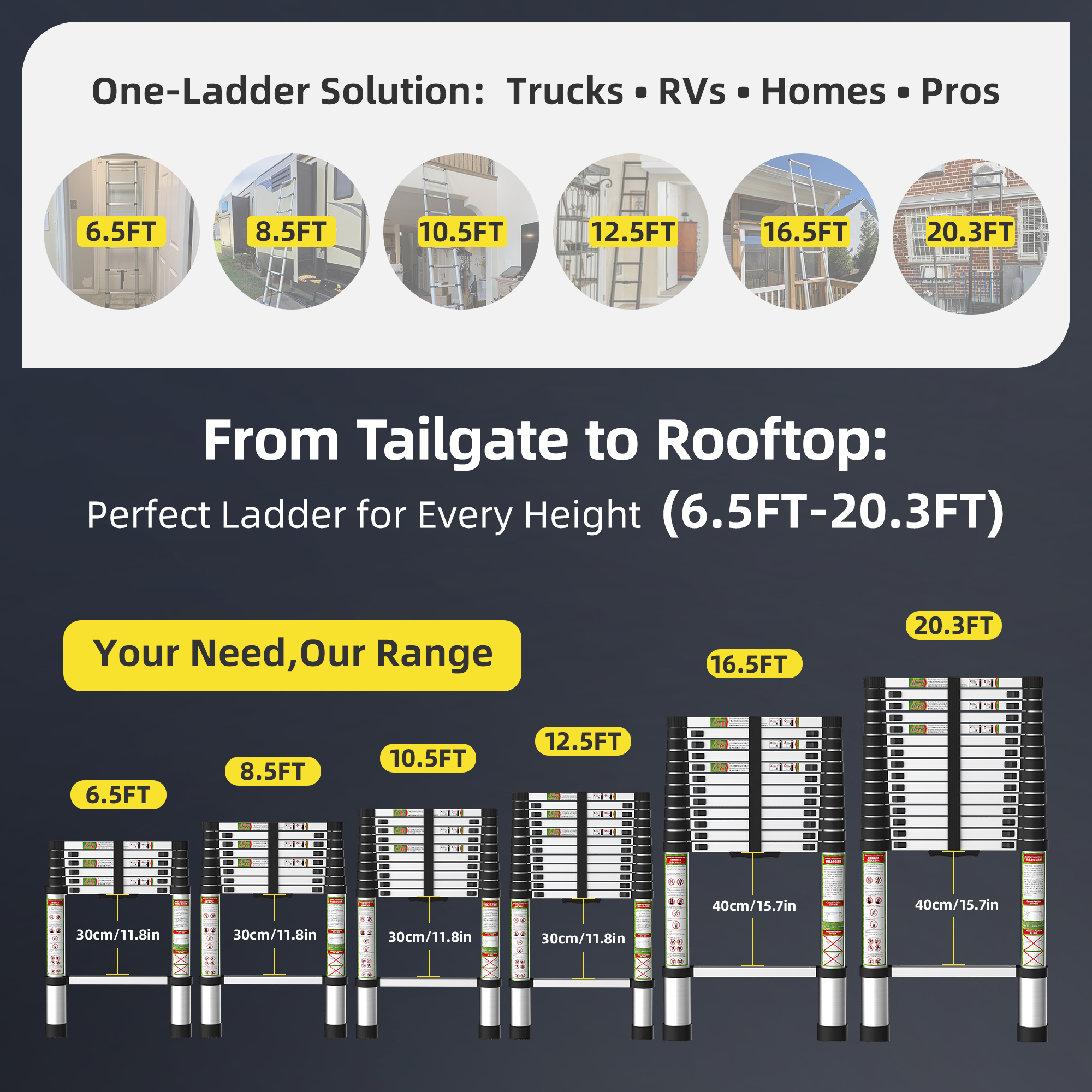 Primy 12.5 FT Telescoping Aluminum Ladder photo 4
