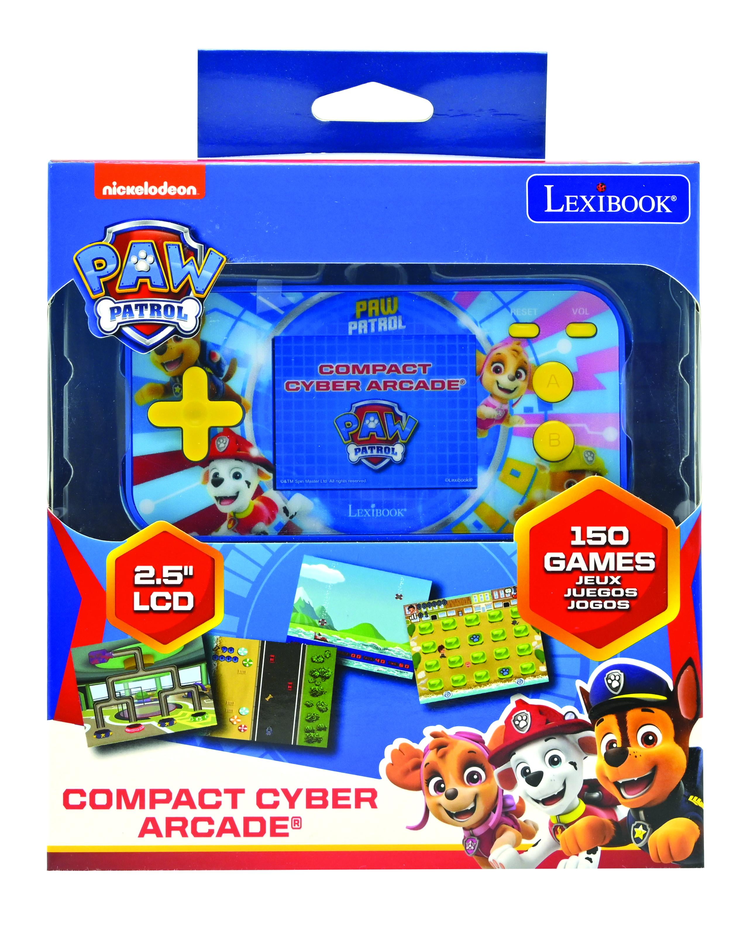Lexibook Paw Patrol Chase, Compact Cyber Arcade Portable Gaming Console, 150 Games, LCD, Battery Operated, Red / Blue