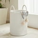 thumbnail image 1 of 43L - Woven Collapsible Clothes Storage Basket for Blankets, Laundry Room Organizing, Bedroom, White, 1 of 4