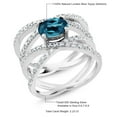 thumbnail image 4 of Gem Stone King 925 Sterling Silver London Blue Topaz Engagement Ring for Women (2.23 Cttw, Oval 8X6MM, Gemstone Birthstone, Available 5,6,7,8,9), 4 of 4