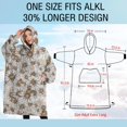 thumbnail image 4 of Oversized Wearable Blanket Hoodie,Beige Daisy Pattern Sherpa Blanket Hoodie with Super Pockets,Super Warm Fuzzy Pullover for Women & Men, 4 of 6