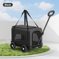 thumbnail image 1 of Portable Foldable Stainless Steel Pet Carrier Backpack with Wheels – Travel Bag for Cats & Small Dogs, Mesh Ventilation, Side Storage Pockets, Lightweight Outdoor Pet Cart, 1 of 3