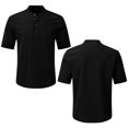 thumbnail image 4 of Tyhengta Men's Cotton Henley Shirt Band Collar Short Sleeve Shirt Casual Summer Lightweight Breathable Shirt, 4 of 7