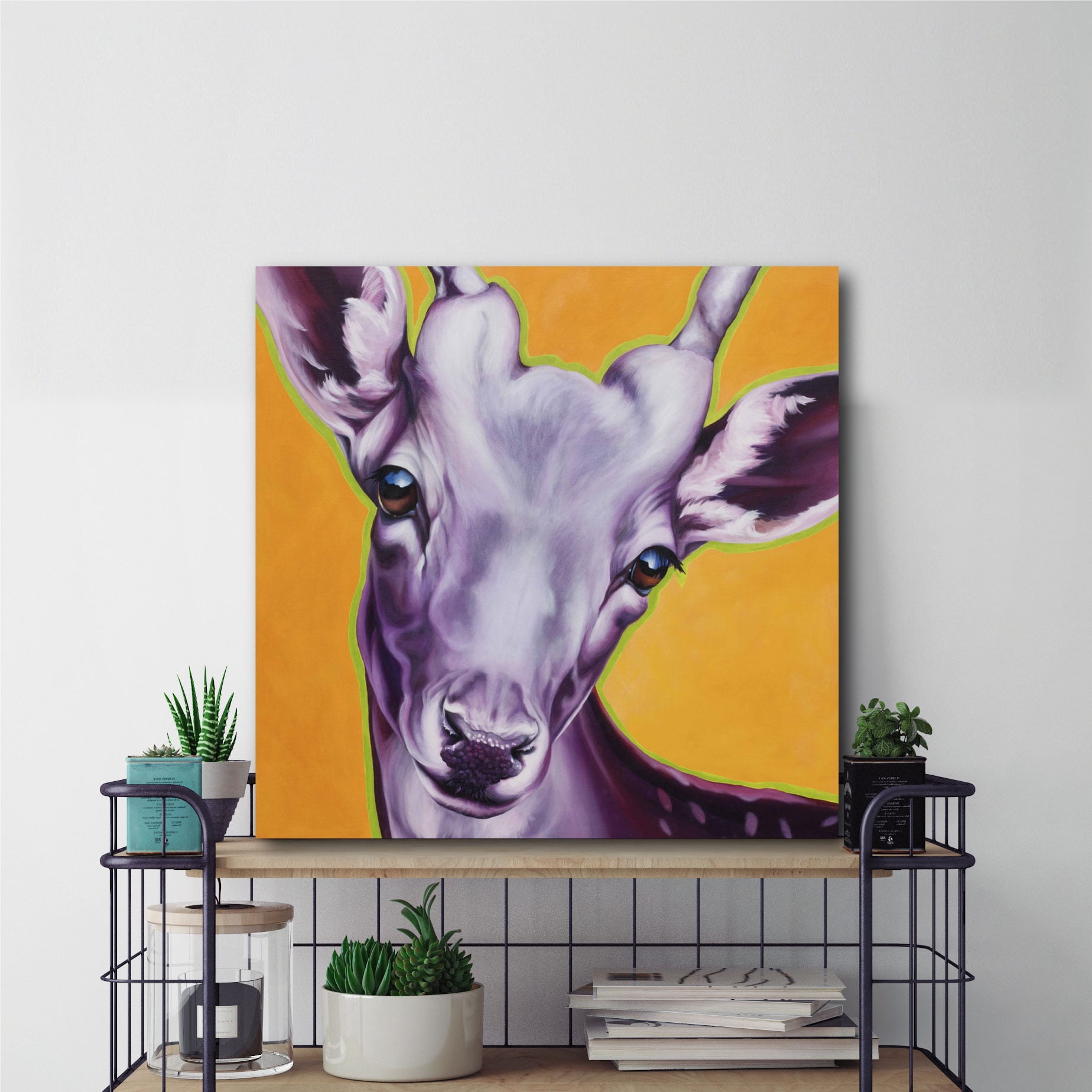 Orange Deer Gallery-Wrapped Canvas Wall Art, 16x16