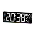 thumbnail image 2 of Reloj de pared digital resistente y práctico con alarma LED para dormitorio, oficina Blanco, 2 of 9