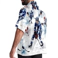 thumbnail image 3 of Ice Hockey Men's Short Sleeve Spread Collar Poplin Shirt, Casual Printed Button Down Summer Beach Tops for Men, Unisex Comfortable Shirts, 3 of 6