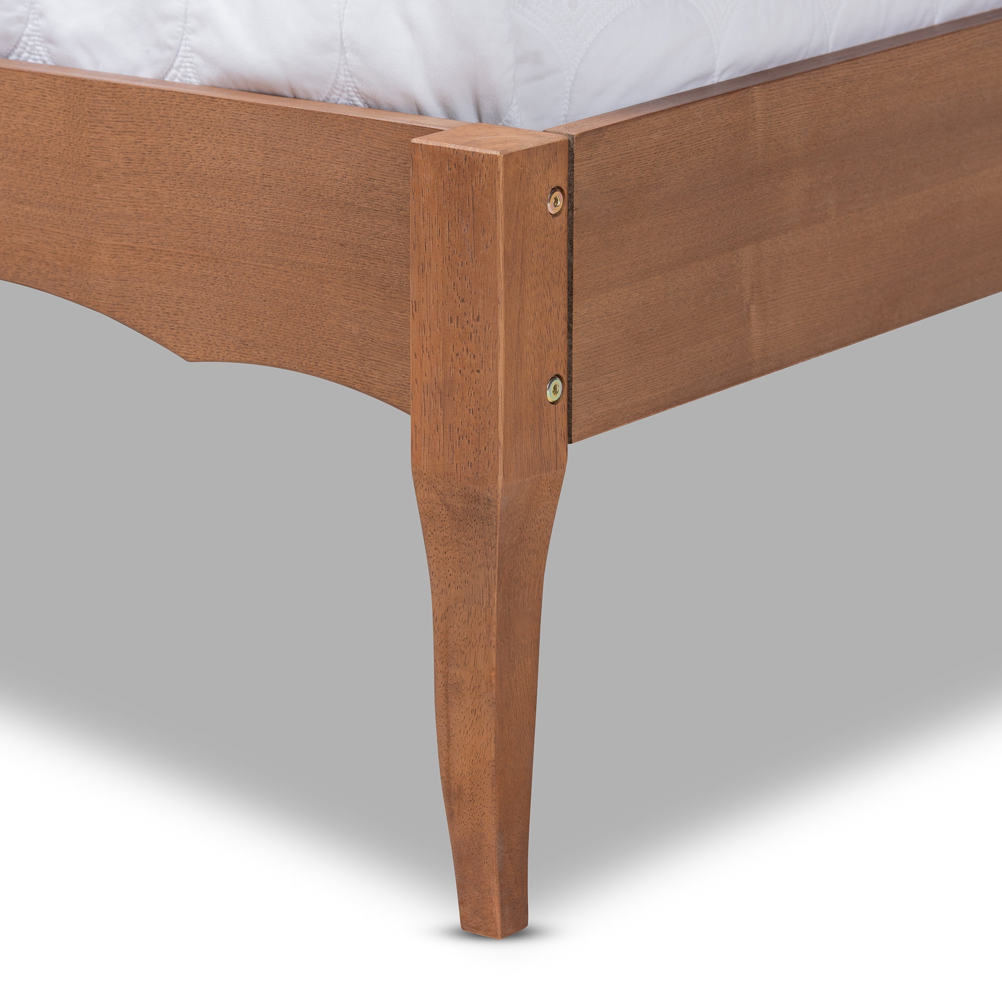 Baxton Studio Marieke Vintage French Inspired Ash Wanut Finished Wood and Synthetic Rattan King Size Platform Bed