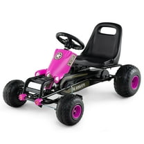 Infans 4-Wheel Pedal Go Cart w/Safety Hand Brake, Steering Wheel and Adjustable Seat