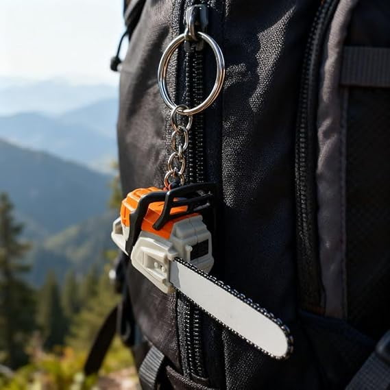 Chainsaw Keychain,Mini Chainsaw Keychain,Chainsaw Keychain Portable Chainsaw Key Ring,Creative Fidget Keychain for Tool Lovers,Outdoor Theme Collectible Gift