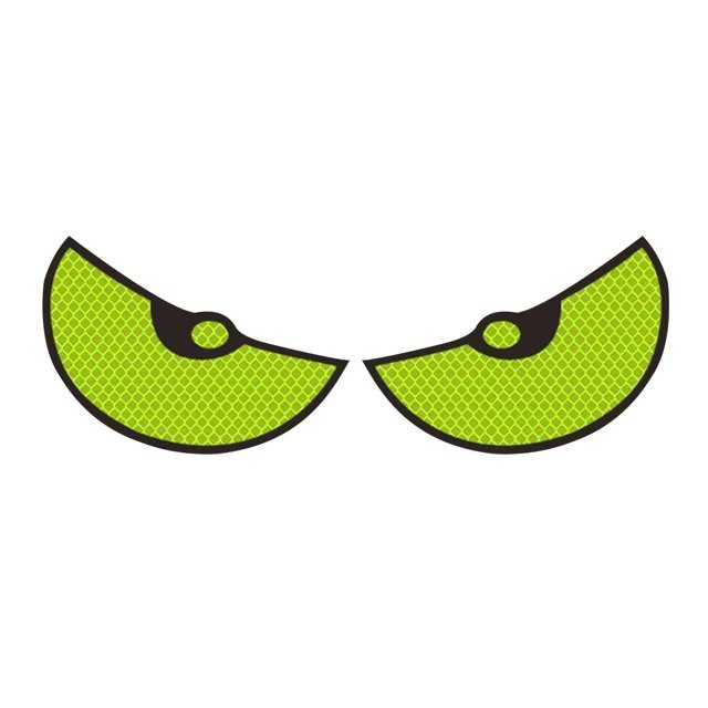 GROWTH TANK Big Eyes Car Sticker Cute Motorcycle Sticker for Bike Air Conditioner Window green