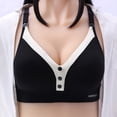thumbnail image 2 of Yajisi Wireless Nursing Bra V Shape Breastfeeding Breathable Maternity Bra Front Button Black M (34/75, 13.78 inches / 35 cm length), 2 of 9