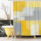 thumbnail image 1 of Cortina de ducha amarilla, acuarela amarilla, pinceladas contemporáneas, pintura al óleo, cortina de baño geométrica abstracta, decoración de bañera, tela impermeable con ganchos, 72" de ancho x 72", 1 of 6