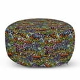 thumbnail image 1 of Hip Hop Pouf Cover with Zipper, Grafitti Style Background Ghetto Street Lifestyle Expressive Concept, Soft Decorative Fabric Unstuffed Case, 30" W X 17.3" L, Multicolor, by Ambesonne, 1 of 5