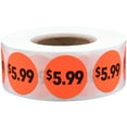 thumbnail image 4 of Fluorescent Red $9.99 Pricing Stickers | 0.75" Inch Round | 500 Pack, 4 of 19