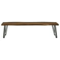 thumbnail image 3 of Neve Grey Sheesham Live Edge Wood Dining Bench Hairpin Legs, 3 of 6