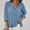 Blue, variant on Sentmoon Linen Tops for Women 3/4 Length Sleeve Button V Neck Beach Tshirts Solid Color Loose Concert Outfits for Women 2025 Summer Comfy for City Sightseeing XXXXL
