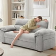 thumbnail image 6 of BedLuxury 71.5” Loveseat Sofa,Comfy Modern 2-Seats Sofa for Small Space and Living Room, Removable Cover, Pillow Armrest,USB/Type-C Port, Grey, 6 of 7