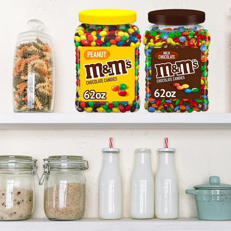 Pack of 2 M&M's - Chocolate Peanut & Milk Chocolate Jars, 62oz