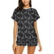 thumbnail image 1 of Conjunto de pijama corto para mujer con estampado de caballos LKS305, 1 of 4