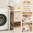 thumbnail image 5 of 4-Tier Slim Narrow Storage Cabinet with Drawers & Built-in Tissue Holder, Space-Saving Bathroom Organizer with Durable Waterproof Design, Perfect for Small Bathroom, Kitchen, Laundry Room, White, 5 of 5