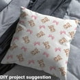 thumbnail image 2 of Manfei Cute Bear Fabric by the Yard (3 Yards) for Kids Girls, Pink Bowknot Bow Decorative Fabric by the Yard, Cartoon Ribbon Animal DIY Fabric, 2 of 6