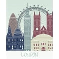 thumbnail image 2 of Fab Funky  12x14 Black Ornate Wood Framed with Double Matting Museum Art Print Titled - London Skyline, 2 of 4