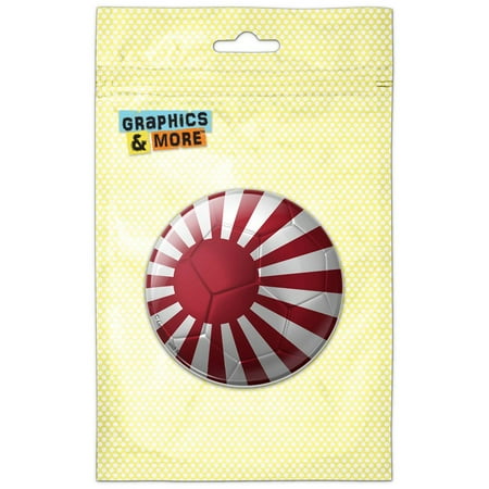 

Japan Sun Rising Flag Soccer Ball Futbol Football Refrigerator Button Magnet