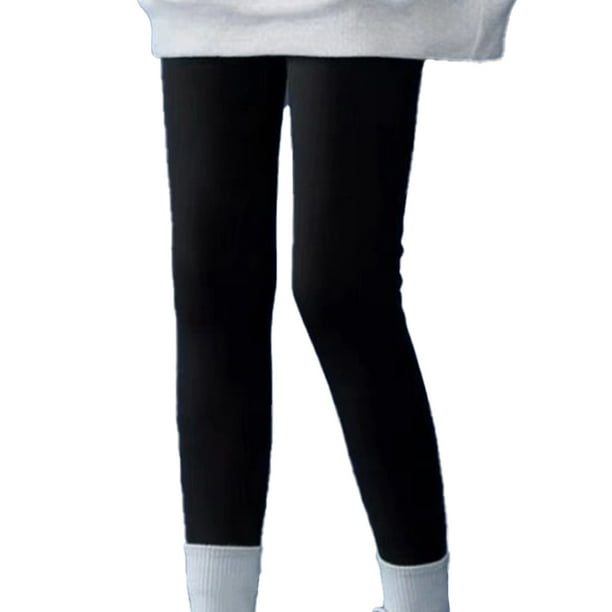 Qarigey Mallas de longitud completa para mujer, forro de felpa grueso cálido para niñas, trabajo, escuela, entrenamiento, deportes, pantalones Prendas para la parte inferior del cuerpo Negro L Qarigey AP012529-03