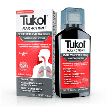 Tukol Max Action Severe Nasal Congestion & Cough Liquid Cold Medicine, 6 fl oz