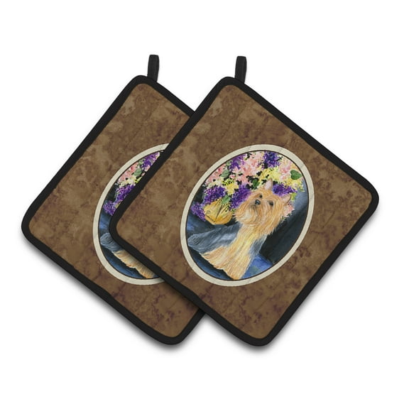 Carolines Treasures SS8293PTHD Silky Terrier Pair of Pot Holders, 7.5HX7.5W, multicolor