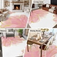 thumbnail image 6 of Pink Gold Flower Washable Living Room Rugs 8'x10', Pink Gradient Vintage Abstract Line Low Pile Throw Large Area Rug Non-Slip Sturdy Edge Binding Carpet for Bedroom Dining Room Office, 6 of 9