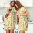 thumbnail image 7 of Bixox Frog Bee Pattern Women's Nightgown, Soft & Breathable Sleepwear, Round Neck Knee-Length Pajama Dress,Loungewear for Home & Sleep, 7 of 7