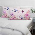 thumbnail image 4 of Pink Flower Pillow Covers 12"x20", Spring Floral Butterflies Birds Elegant Pastoral Soft Brushed Microfiber Breathable Throw Pillow Covers, Decorative Pillowcase with Zipper for Couch Sofa Bedroom, 4 of 9